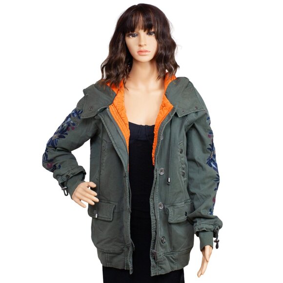 Free People Embroidered Green Jacket XS - Picture 4 of 9